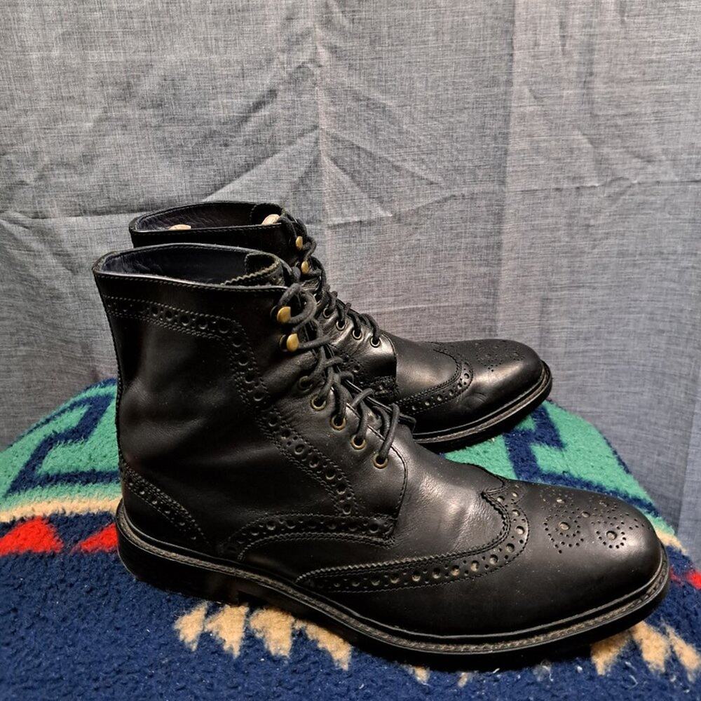 %Cole Haan Boots Men Leather Black Size 10.5M / D11 - Picture 3 of 14